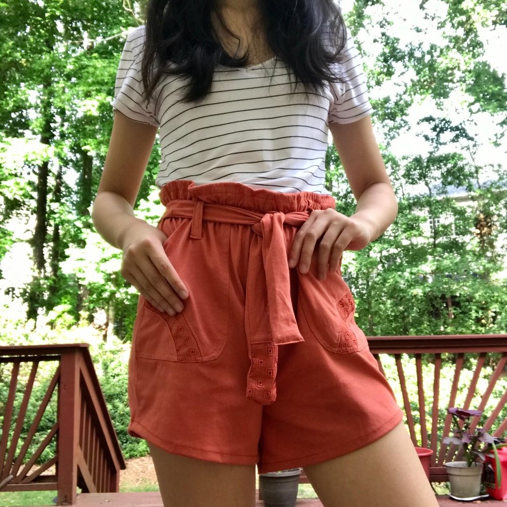 Orange Paperbag Shorts
